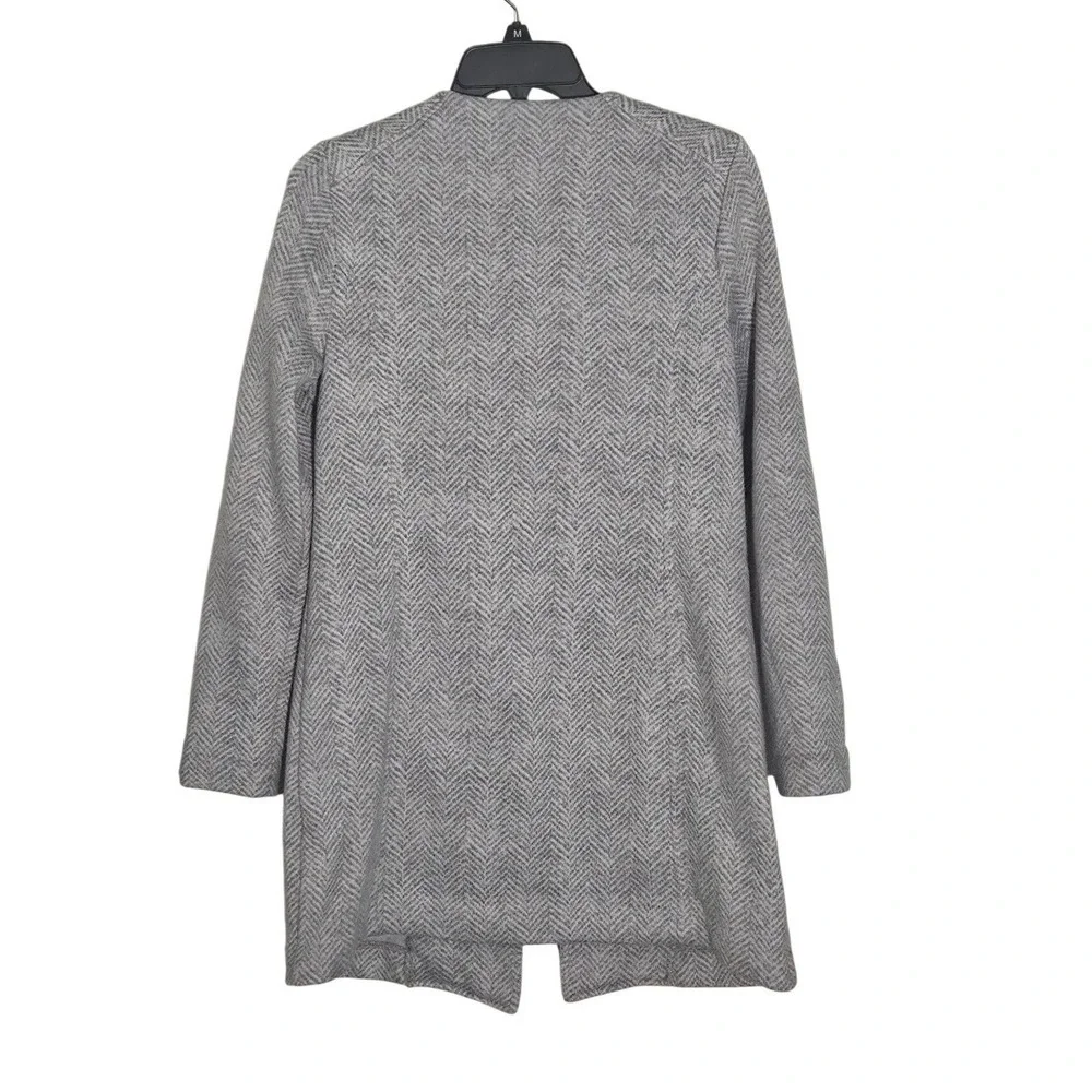 Banana Republic Herringbone Knit Open Front Asymmetrical Zip Jacket Coat, Small